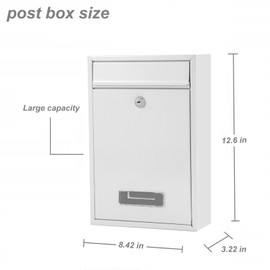 Wall Post Box, Mailbox for Outdoors, Waterproof Wall Postbox for Letters, Stylish Secure Postbox for Home and Office