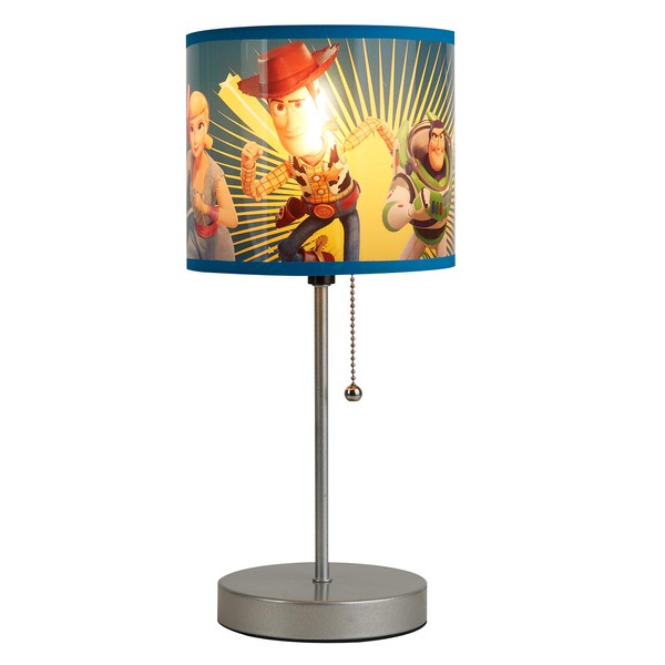 Idea Nuova Toy Story Stick Table Kids Lamp with Pull Chain,Metal, Themed Printed Decorative Shade