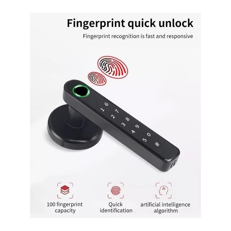 Smart Lock - Fingerprint 4-in-1 Keyless Entry Electronic Door Handle