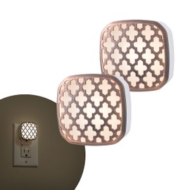 Lights by Night Decorative LED Night Light, Oil-Rubbed Bronze Moroccan Design, Plug-in, Dusk to Dawn Sensor, UL-Certified, Home Decor, Ideal for Bedroom, Bathroom, Kitchen, Hallway, 55164, 2 Pack