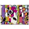 Art Plates 3 Gang Toggle Wall Plate - Floral Color Line Art