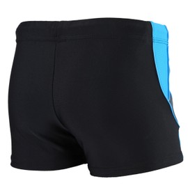Aquarti Men's Swimming Trunks Short with Contrast Piping, 07 Black / Graphite / Blue