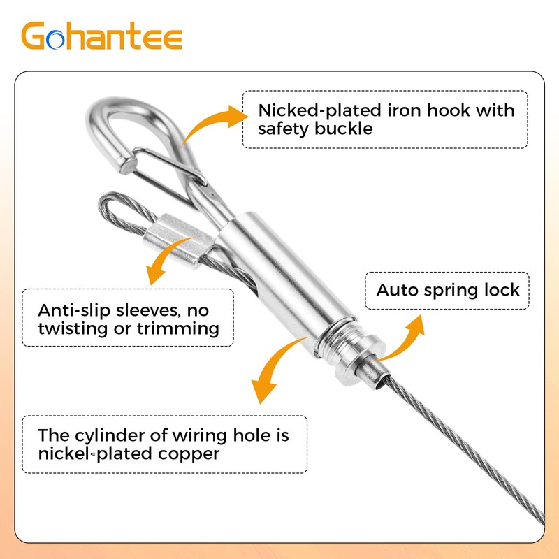 8Pcs Adjustable Picture Hanging Wire Kit, 4Pcs x 1m (3.3ft)