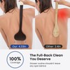 eaxun Bamboo Back Scrubber with Curved Long Handle, 17.3 Inches