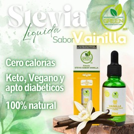 Green Concept Stevia de Vainilla Líquida 100% Natural 30 ml Endulzante en Gotas Cero Calorías, Vegano, Keto, Sin Amargo!