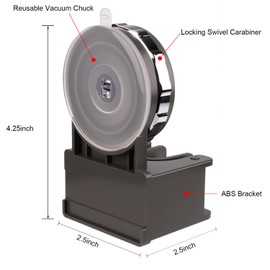 NiuXTool Strong Suction Cup Mop Holder (2-Pack) – No Drill Wall Mount Broom and Mop Organizer, Reusable Removable Holder for Bathroom, Kitchen, Tile & Glass Surfaces (Gray - 2 Pack)