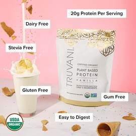 Truvani Plant Based Protein Powder (Available in 12 Flavors) 20g of Organic Protein Nutrition Supplement:_Chocolate_20 Serving