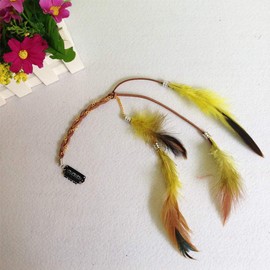 Feather Headband Hippie Indian Boho Hair Hoop Tassel Bohemian Headdress Headwear Headpiece Women Girls Kids Crown Hairband Hair Bands Party Decoration Cosplay Costume Handmade Hair Accessories 6 Pack