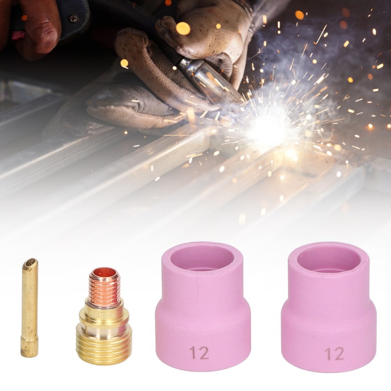 4Pcs TIG Welding Accessory Set Ceramic Nozzle 2.4mm Gas Lens