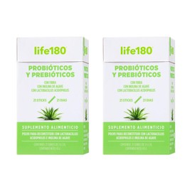 Life180 Dúo Probióticos y Prebióticos Pack de 2 Cajas 21 Stick CU Sin Sabor                                                                           