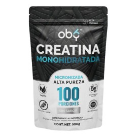 Creatina Monohidratada Micronizada Pura Polvo 500gr | Oby Creatine 100 Servicios Sin Sabor Y Alta Absorción | Creatina Mujer Y Hombre Pre Entreno Y Alta Pureza