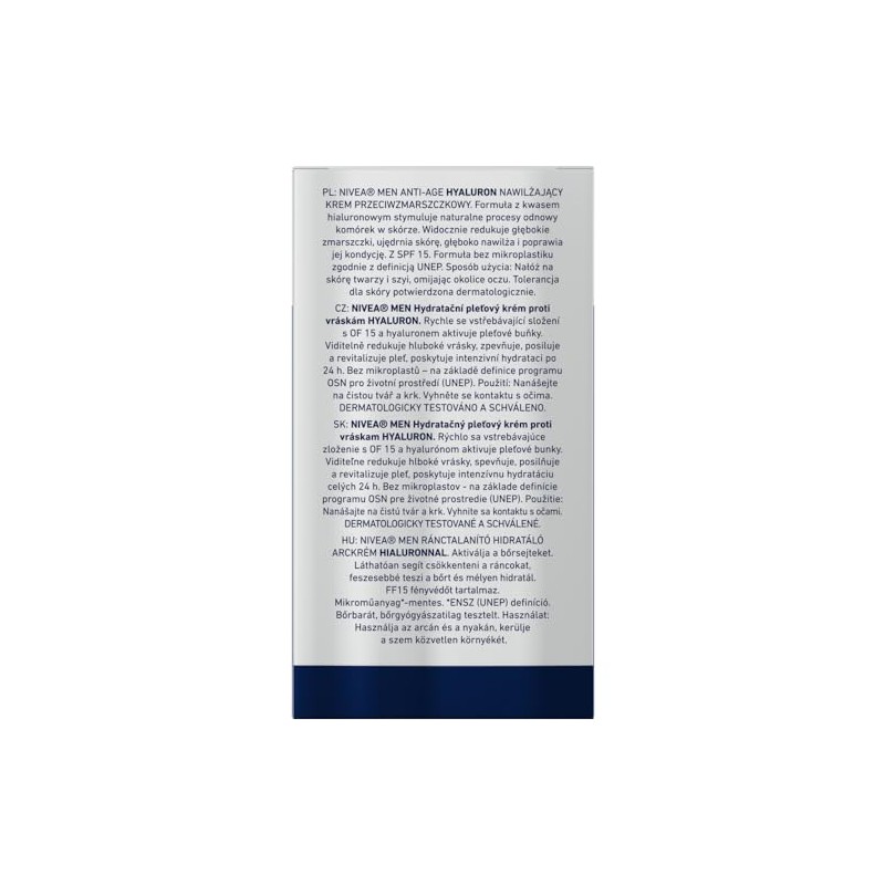 NIVEA MEN Hyaluronic Anti-Ageing Anti-Wrinkle Cream with Hyaluronic Acid for