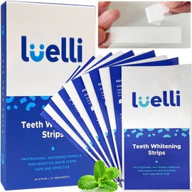 LUELLI Teeth Whitening Strips - White Strips Teeth Whitening Kit - Whiter Teeth in 7 Days Up to 10 Shades Whiter - 14 Treatments 28 Strips
