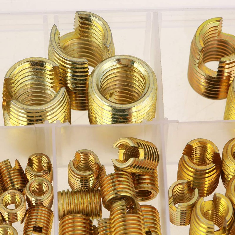 Self Tapping Threaded Inserts, 50PCS M3-M12 Carbon Steel Thread Slotted