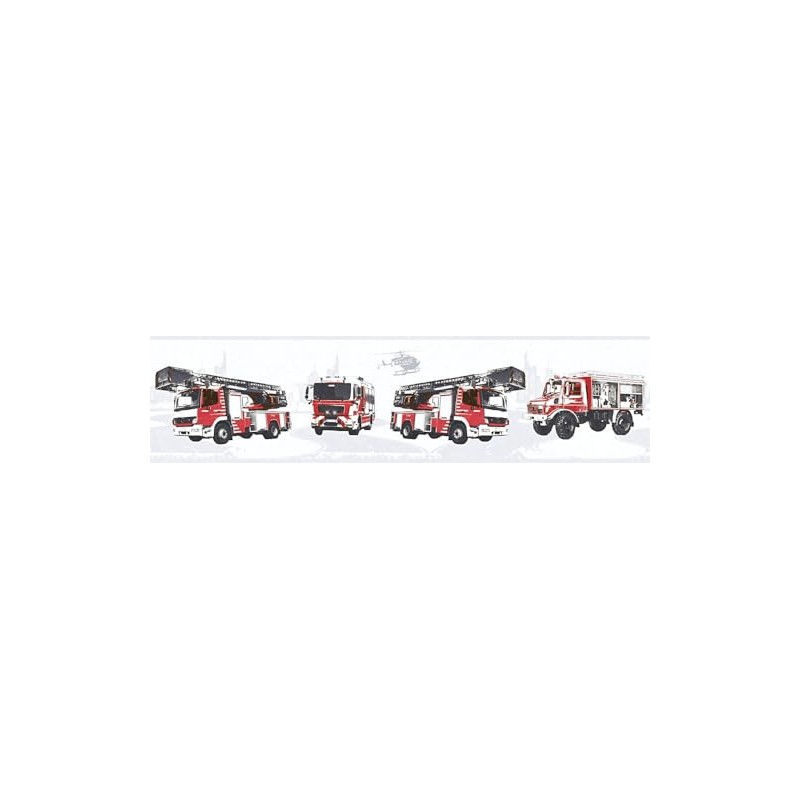 A.S. Création Border Wallpaper Border Fire Brigade Children's Room Grey