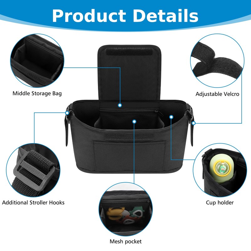 Accmor Universal Stroller Organizer, Stroller Bag Caddy Organizer, Stroller Organizer