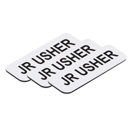 All Quality Badges Jr Usher 1 x 3 inches Name Tag, White (3 Pack)