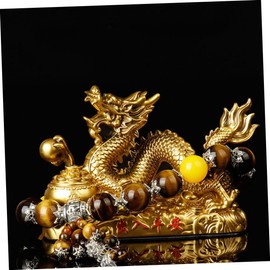 ORFOFE Year of The Dragon Ornaments Car Decor Mini Dragon Figurines Auspicious Dragon Figurine Desk Dragon Statue Decorative Dragon Figurine Dragon Decor China Resin Gather Wealth Office