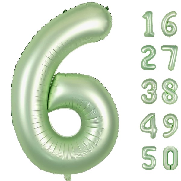 40 Inch Olive Green Balloon Number 6 Balloon,6 Foil Mylar