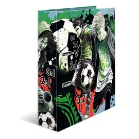 HERMA A4 Football Folder, 7 cm Wide, Children's Ring Binder with Sports Motif, Colourful Lever Arch File with Inner Print for Boys and Girls