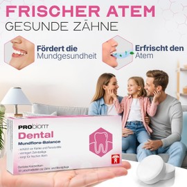 PRObiom Dental Probiotic Tablets Against Bad Breath [Fresh Breath Without Chemistry] – Pack of 30 Including Protection Against Plaque, Caries & Inflammation – Probiotic Oral Flora Care – Pleasantly Minty Fresh