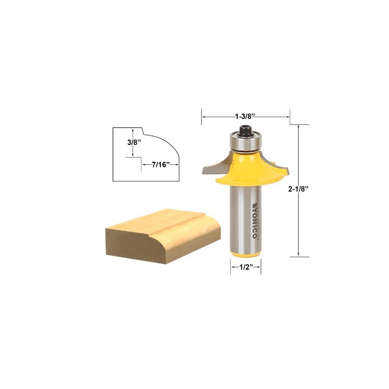YONICO Cabinet Door Edge Router Bits Thumbnail Euro Style 1/2-Inch