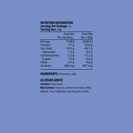 J.C.'S QUALITY FOODS Salted Australian Pistachios, 375 g