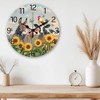 CHGCRAFT Farm Pattern Wall Clock 12 Inch Non-Ticking Clocks Cows