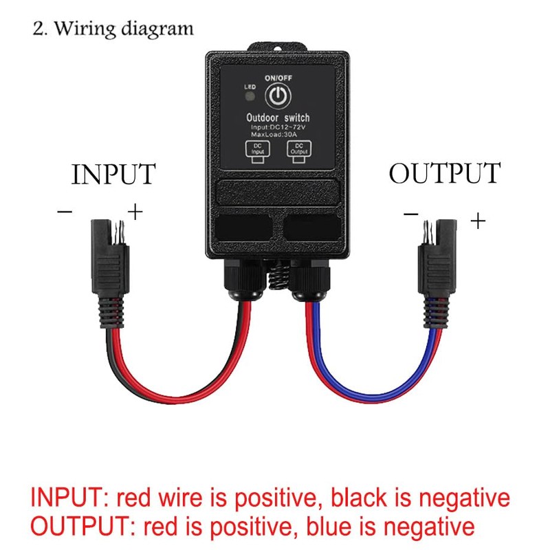 ZHOFONET 12 Volt Wireless Remote Control Switch with SAE Connector