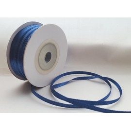 single roll of Navy/Cobalt Blue Double faced Satin Ribbon 3mm, 10mm, 16mm, 25mm widths (3mm x 50M)