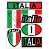Biomar Labs® 10 x Vinyl Car Sticker Flag Italy Italian