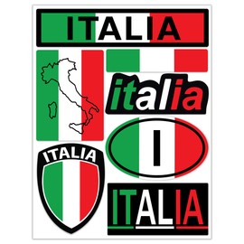 Biomar Labs® 10 x Vinyl Car Sticker Flag Italy Italian Car Motorcycle Bicycle Scooter Window D 70