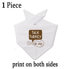 JXGZSO 1 Piece Cute Fall Dog Bandana Talk Turkey to Me Funny Thanksgiving Dog Bandana (Talk Turkey D CA)
