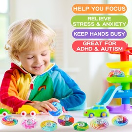 24PCS Fidget Spinner Fidget Toy Party Favors Goodie Bag Stuffers for Kids Fidget Toys Adults Fidgets Stress Relief Sensory Toys for Kids with Autism Road Trip Activities for Kid