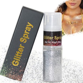 Sliver Glitter Hairspray,Glitter Spray Hair and Body Face for Kids Adult Ultrafine Glitter Spray for Clothes Party Makeup Festival Highlighting
