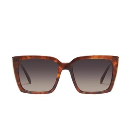 Quay Women's Front Cover Sunglasses, Brown Tort/ Smoke Taupe Polarized, One Size