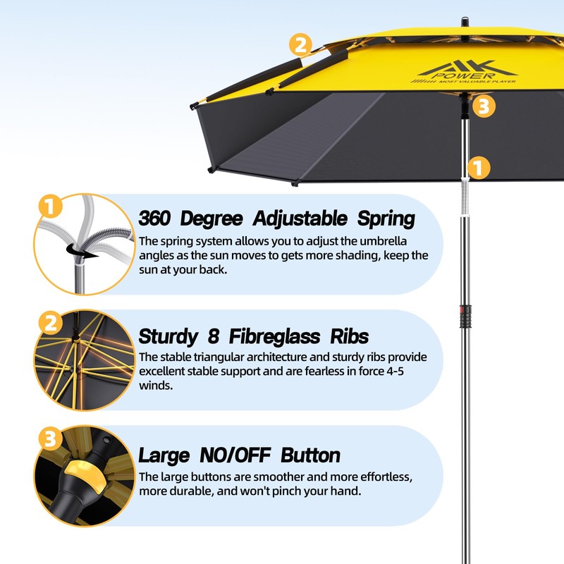 Outdoor Patio Umbrella, Easy to Push up for Baby &