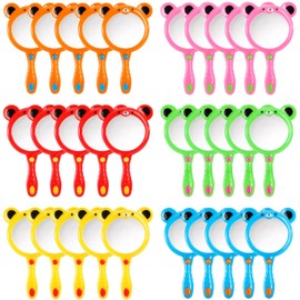 Hiceeden 30 PCS Magnifying Glasses for Kids, 5X Plastic Colorful Kids Magnifier, Shatterproof Bulk Handheld Magnifying Lenses for Science Class, Outdoor Observation, Reading, Cute Bear Shape, 6 Colors