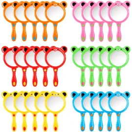 Hiceeden 30 PCS Magnifying Glasses for Kids, 5X Plastic Colorful Kids Magnifier, Shatterproof Bulk Handheld Magnifying Lenses for Science Class, Outdoor Observation, Reading, Cute Bear Shape, 6 Colors