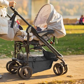 Kisangel Stroller Under Sling Universal Bag Case Storing Hanging Pushchair Side Underseat Storage Inch Shopping Ster Bottom Organizer Space with Cargo Extra Baby Large Basket Pram