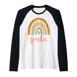 Frida T-Shirt Frida Name Birthday Shirt Gift Raglan Baseball Tee