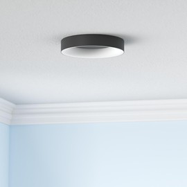 Annaror RGB Led Flush Mount Ceiling Light with Remote Control, 11 Inch 24W Black Ceiling Light Fixture, 3000K-6500K Light Color Changeable, Modern Ceiling Lights for Bedroom Kids Room