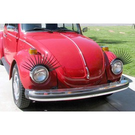 CarLashes® for Classic VW Beetle (1938-2003) Volkswagen Car Headlight Eyelashes BLACK