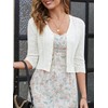 JOKELAMB Women's Bolero Shrugs 3/4 Sleeve Open Front Cropped Cardigan