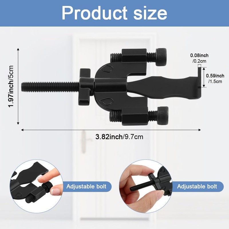 Ranjaner Portable Door Lock, Adjustable, Black, 3.82inch, Travel Lockdown Locks