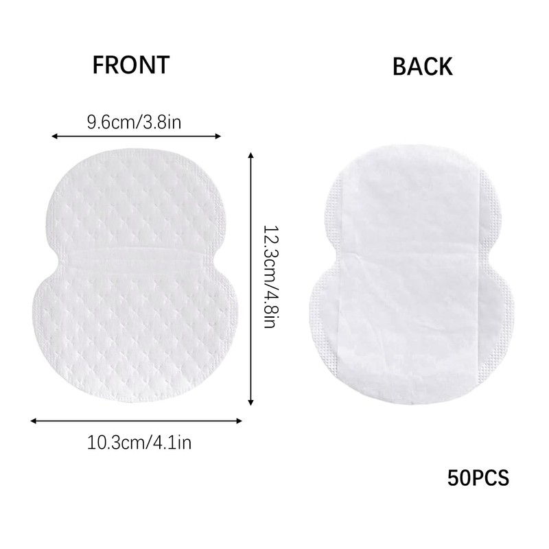 SSKHE 50 PCS Underarm sweat pad, Disposable sweat absorbent patch,