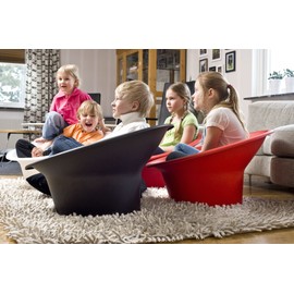 OFFI Teenager Molded Stacking Chair Co., Color = Black