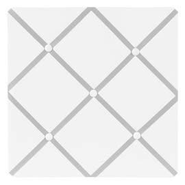 Sweet Jojo Designs White and Grey Boy, Girl, Unisex/Gender Neutral Fabric Bulletin Board Picture Memo Photo for Nursery Wall Bedroom Home Office Room Decor 13x13 Gray Classic Geometric for Hotel