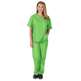 Natural Uniforms Women's Scrub Set Medical Scrub Top And Pant (Lime, Xx-Large) Sizes Run Large!