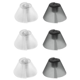 6Counts-Resound Hearing Aid Domes Sure Fit Hearing Aids Tulip Domes for Standard Receiver BTE Open Fit Hearing Amplifier Ear Tips Replacement Starkey Hearing Aid Wax Guards-（3Black+3White）